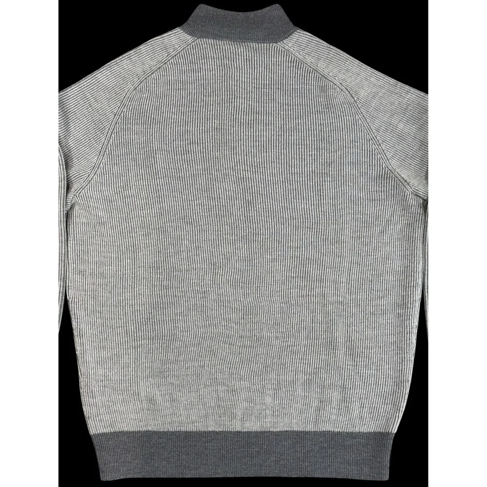 Peter Millar Men's Merino Wool Storm Overlook Rib 1/4 Zip Pullover Sweater Large